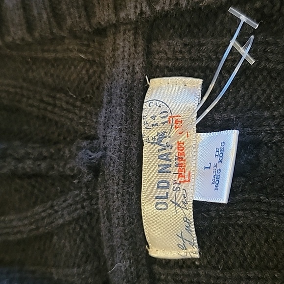 ladies large old navy sweater w hood  navy blue w red deer - Picture 3 of 5